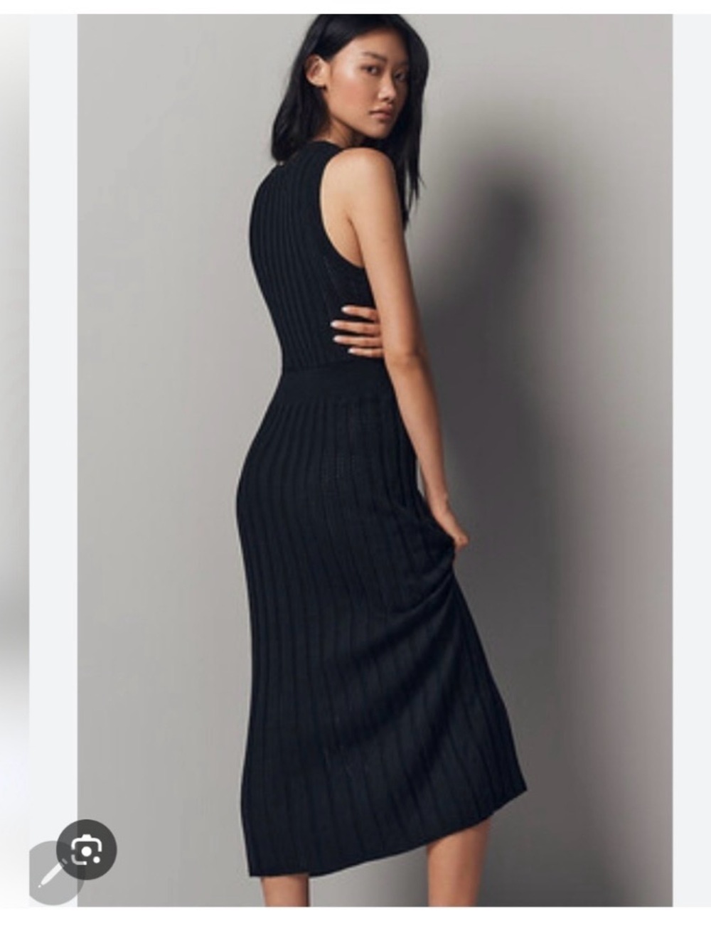 NWT Varley Florian Dress black knit maxi rich mom quiet luxury capsule L - Picture 2 of 16